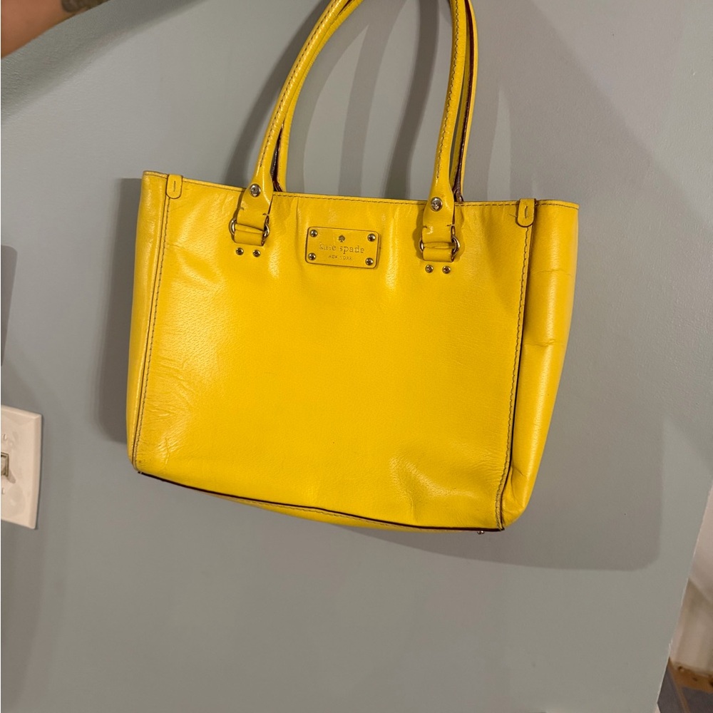 kate spade Yellow Leather Tote with Gold Hardware